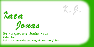 kata jonas business card